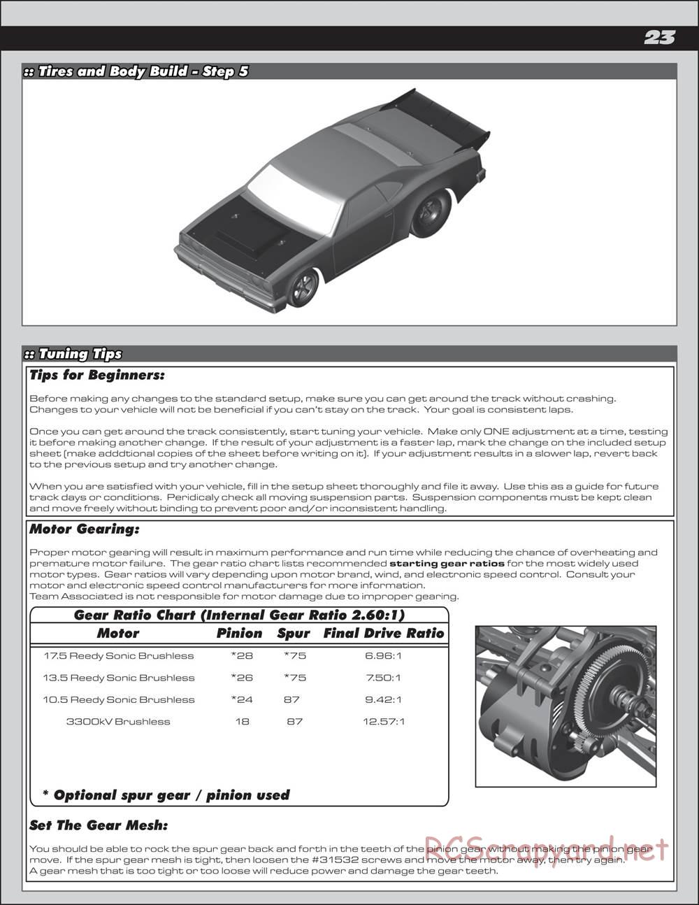Team Associated - DR10 Drag Race Car - Manual - Page 23
